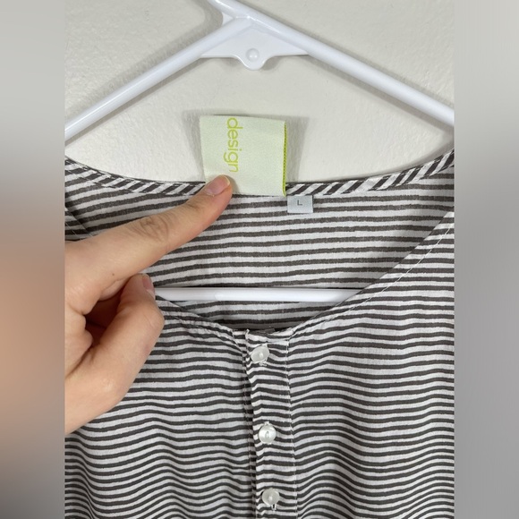 SeeDesign Women's Striped Gray and White Dress Long Sleeve Summer Cotton Size L - Picture 9 of 16